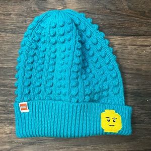 Lego X Target Embellished / Embossed Teal Beanie Adult One Size Great Condition
